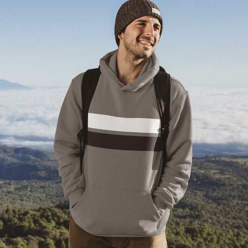 Hoodie Homme Double Bandes – 50% Coton 50% Polyester, Charcoal & Gris Sport, S à 3XL - Smiles shop