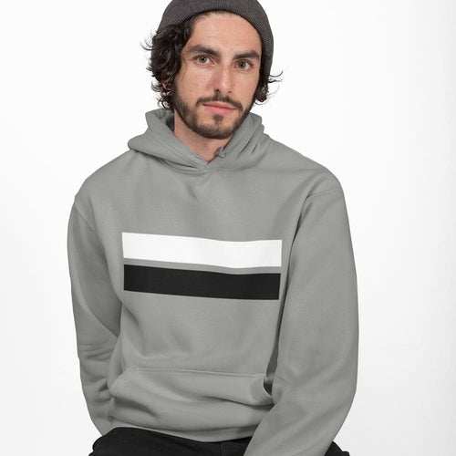 Hoodie Homme Double Bandes – 50% Coton 50% Polyester, Charcoal & Gris Sport, S à 3XL - Smiles shop