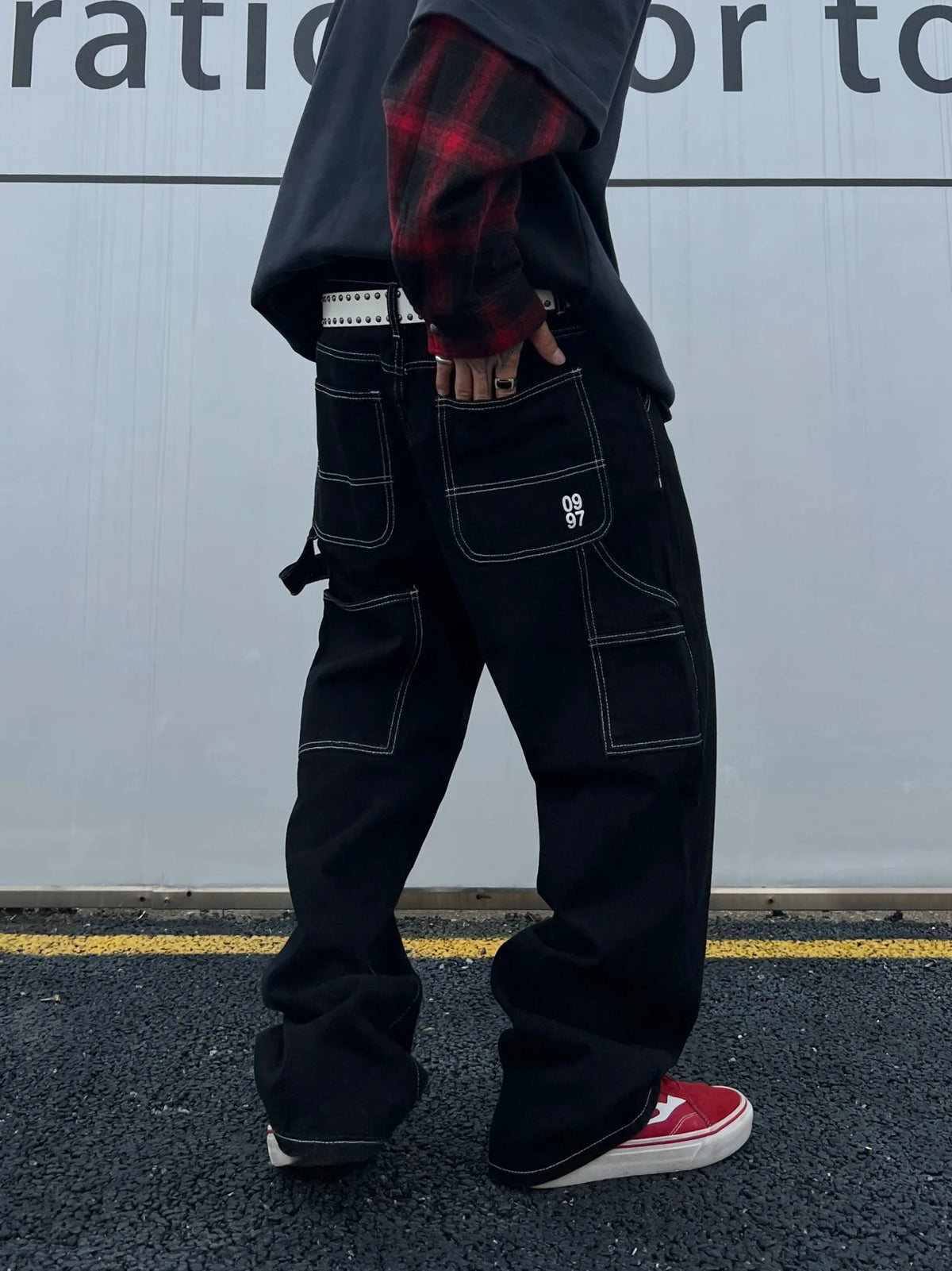 Jean Droit Noir Style Coréen – Casual & Chic - Smiles shop