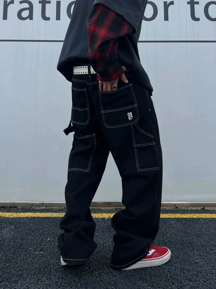 Jean Droit Noir Style Coréen – Casual & Chic - Smiles shop
