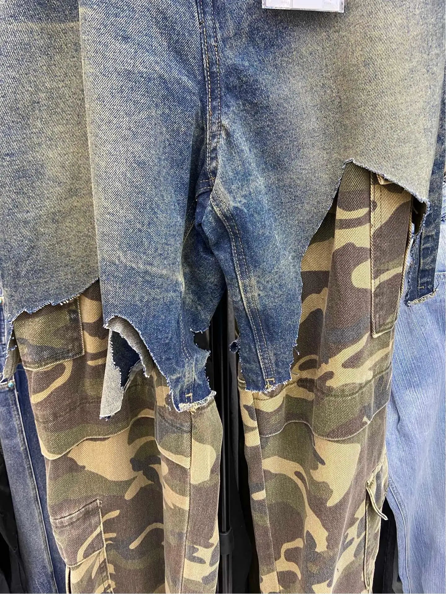 Jean Flare Camo Y2K Homme – Style Harajuku High Street - Smiles shop