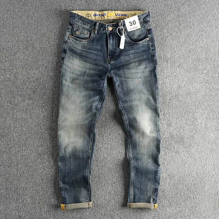 Jean Slim Brodé Retro Homme – Style Chic Premium - Smiles shop