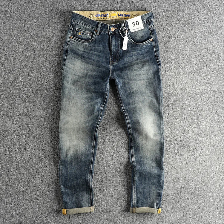 Jean Slim Brodé Retro Homme – Style Chic Premium - Smiles shop