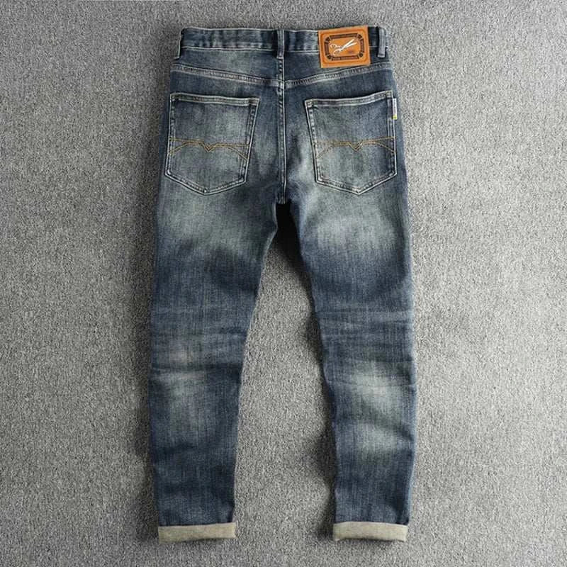 Jean Slim Brodé Retro Homme – Style Chic Premium - Smiles shop