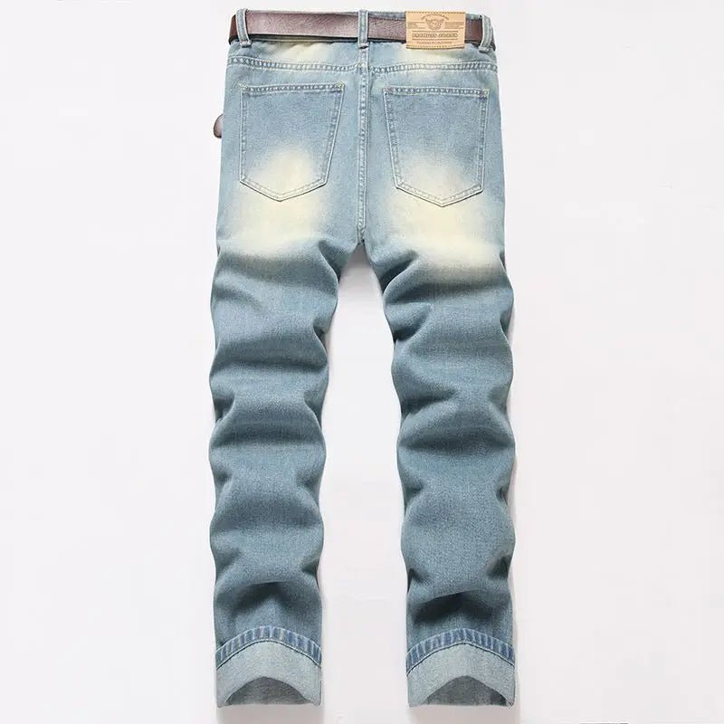 Jean Slim Déchiré Bleu Clair Homme – High Street Retro Wash - Smiles shop