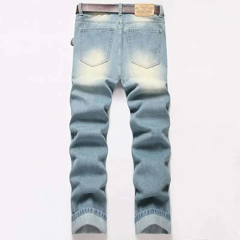 Jean Slim Déchiré Bleu Clair Homme – High Street Retro Wash - Smiles shop