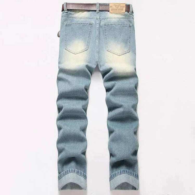 Jean Slim Déchiré Bleu Clair Homme – High Street Retro Wash - Smiles shop