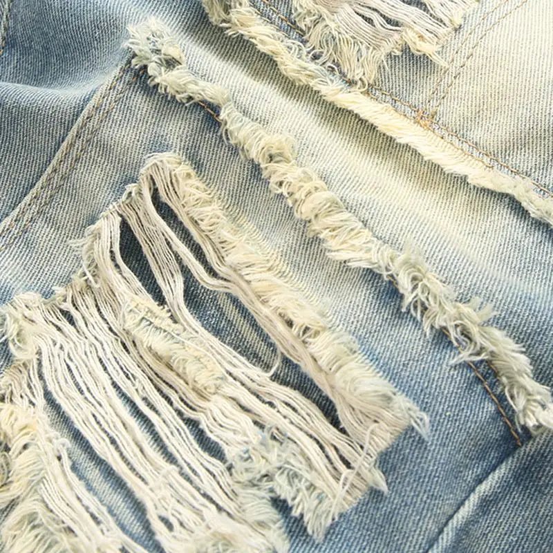 Jean Slim Déchiré Bleu Clair Homme – High Street Retro Wash - Smiles shop