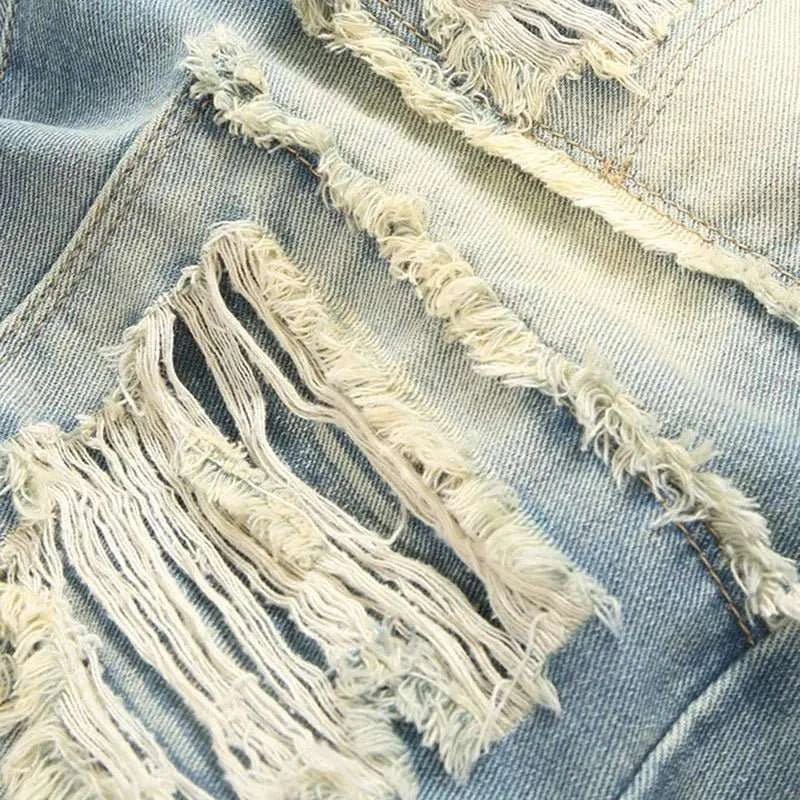 Jean Slim Déchiré Bleu Clair Homme – High Street Retro Wash - Smiles shop