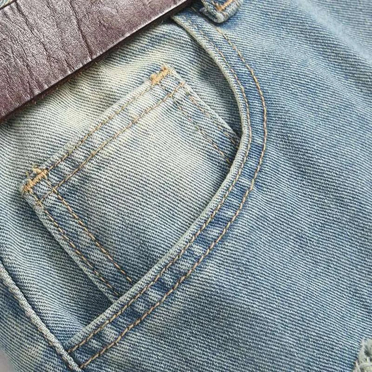 Jean Slim Déchiré Bleu Clair Homme – High Street Retro Wash - Smiles shop