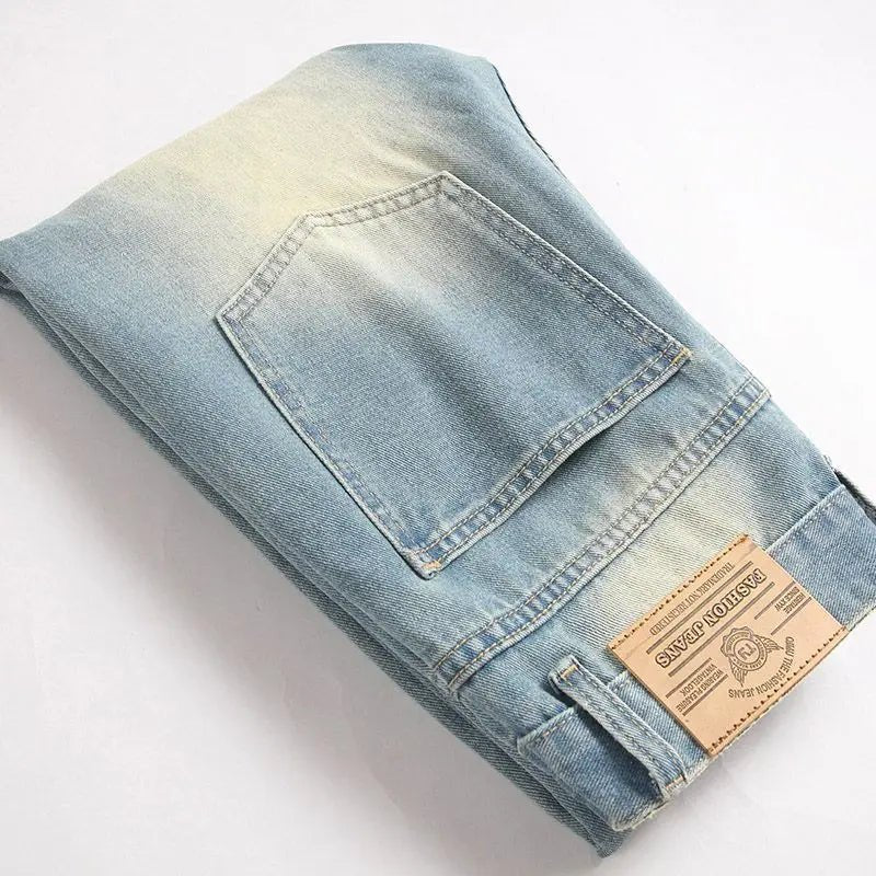 Jean Slim Déchiré Bleu Clair Homme – High Street Retro Wash - Smiles shop
