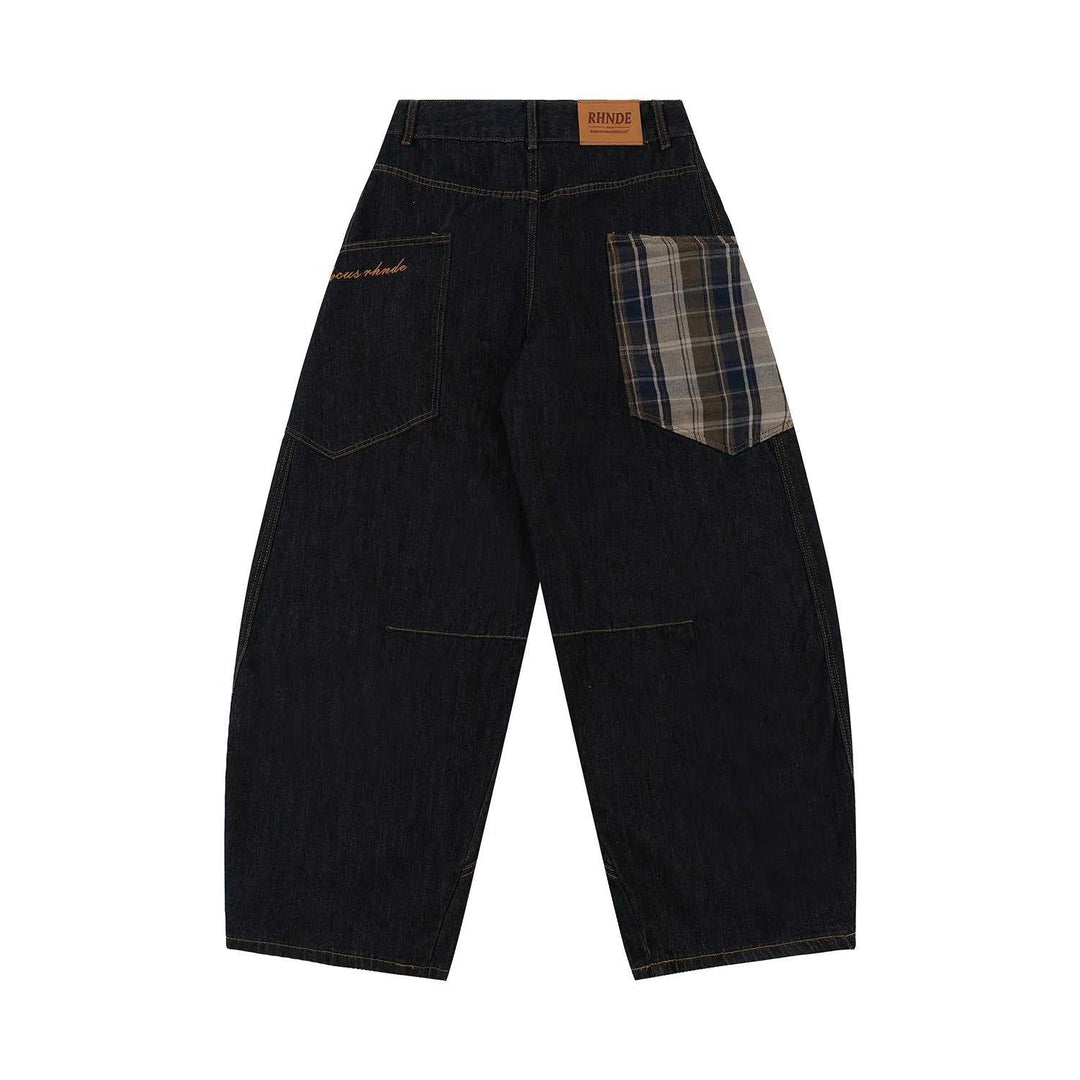 Jean Wide Leg Harem Brodé Y2K – Oversized Streetwear Vintage - Smiles shop