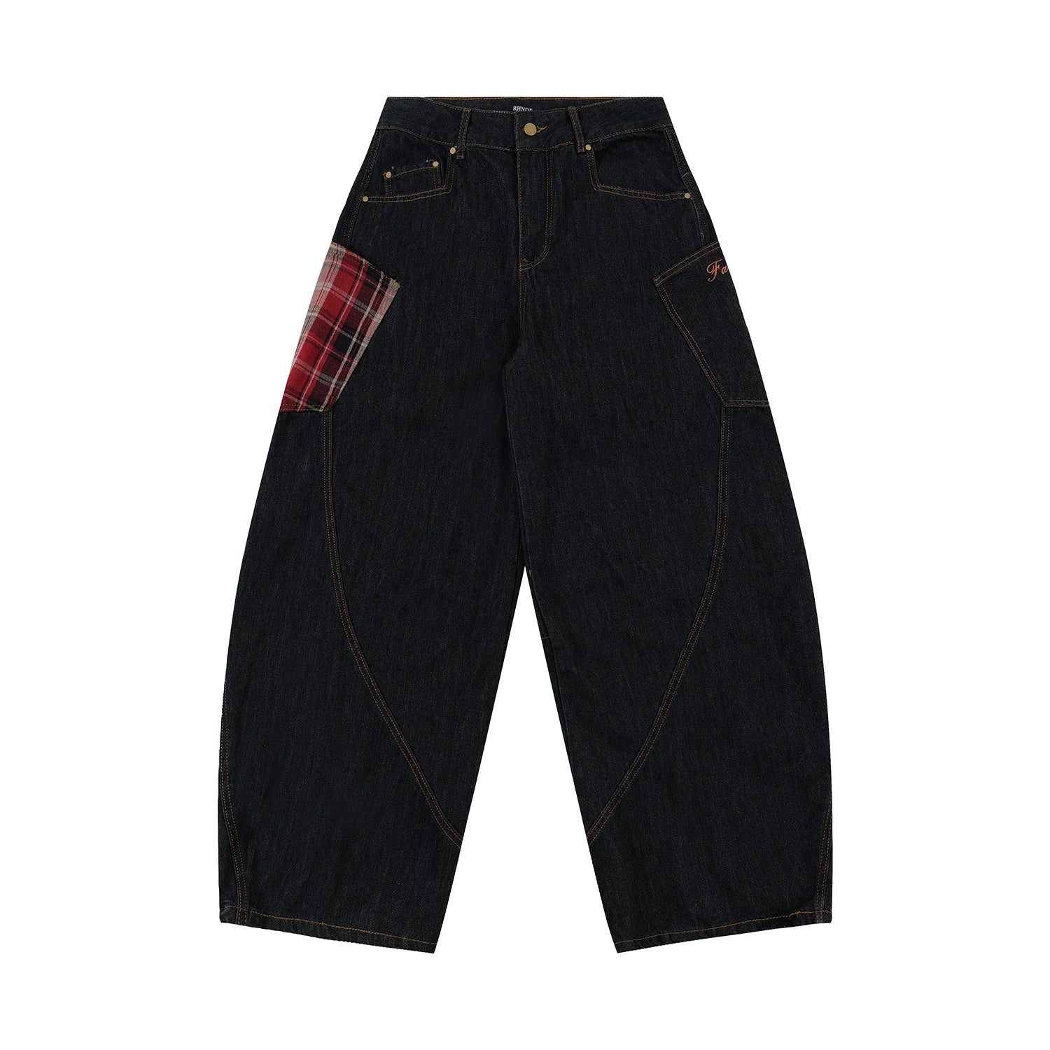 Jean Wide Leg Harem Brodé Y2K – Oversized Streetwear Vintage - Smiles shop