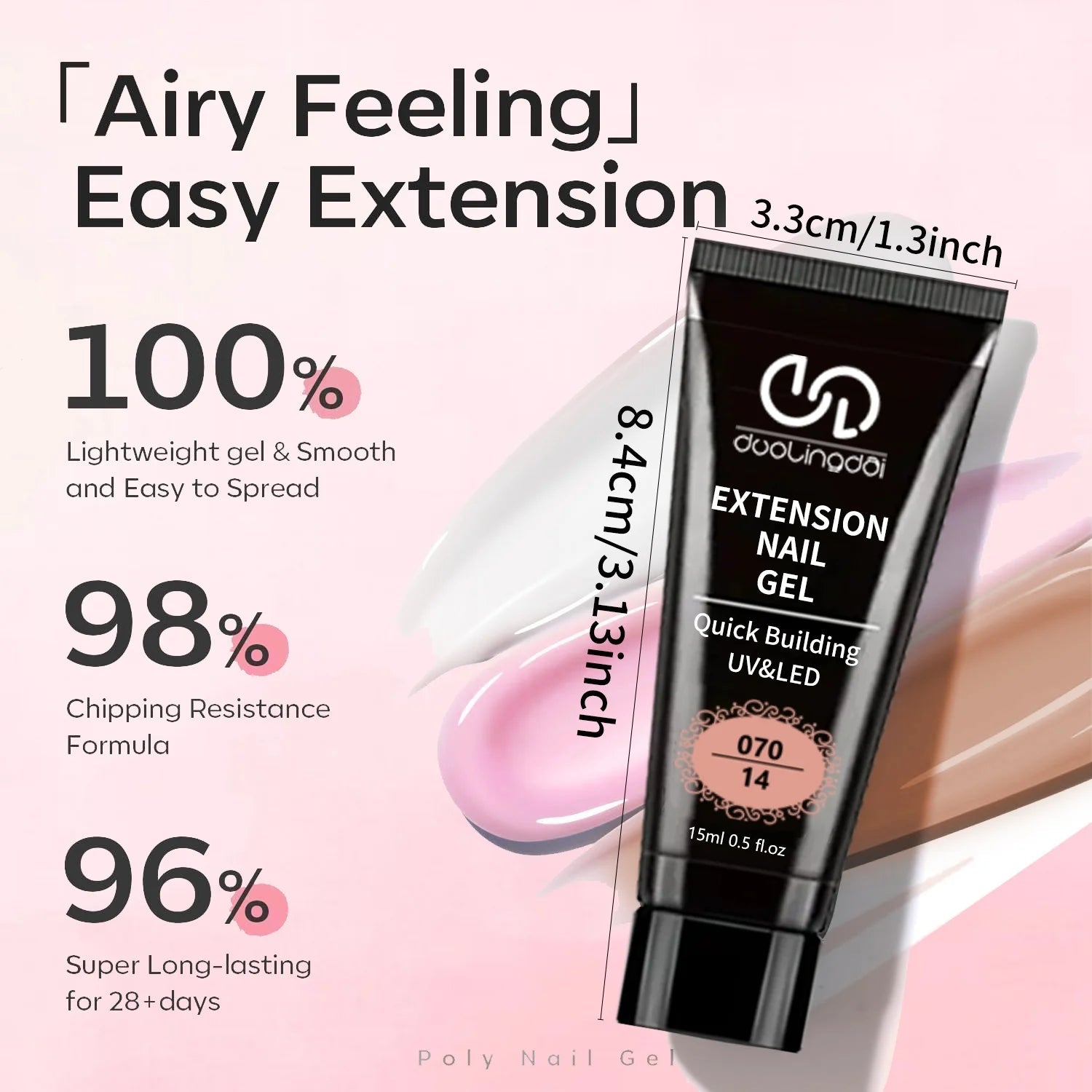 Kit d'extensions ongles en poly gel — Base, top coat, moules & pinceau inclus - Smiles shop