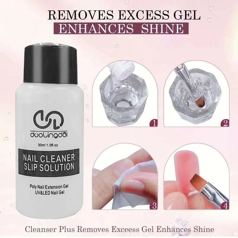 Kit d'extensions ongles en poly gel — Base, top coat, moules & pinceau inclus - Smiles shop