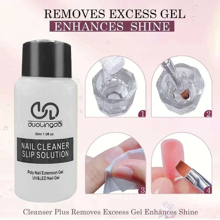 Kit d'extensions ongles en poly gel — Base, top coat, moules & pinceau inclus - Smiles shop