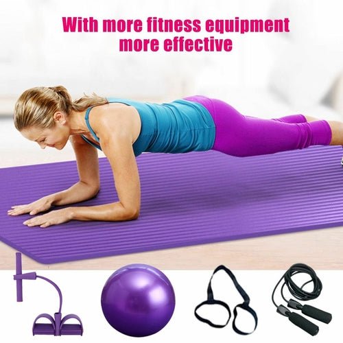 Kit Yoga & Fitness Maison 5 Pièces – Tapis, Balle Pilates, Tireur, Corde à Sauter & Sac - Smiles shop