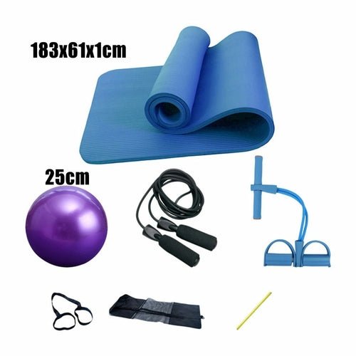 Kit Yoga & Fitness Maison 5 Pièces – Tapis, Balle Pilates, Tireur, Corde à Sauter & Sac - Smiles shop