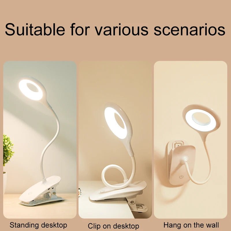 Lampe LED Bureau USB Pince – Anti-Scintillement, Variateur Tactile & Protection Yeux - Smiles shop