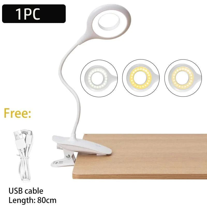 Lampe LED Bureau USB Pince – Anti-Scintillement, Variateur Tactile & Protection Yeux - Smiles shop
