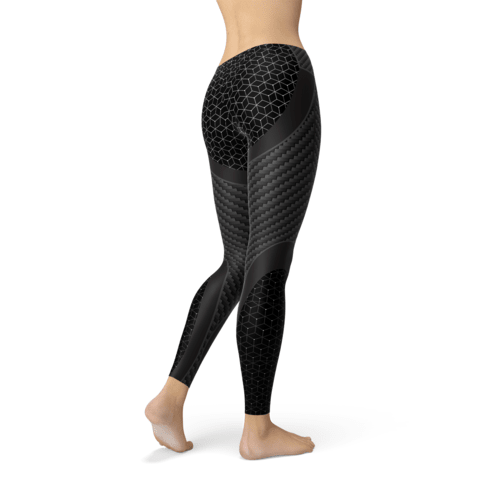 Legging Sport Femme Imprimé Fibre de Carbone – 4 Directions, Anti-Transparence & Fabrication USA - Smiles shop