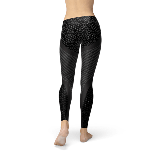 Legging Sport Femme Imprimé Fibre de Carbone – 4 Directions, Anti-Transparence & Fabrication USA - Smiles shop