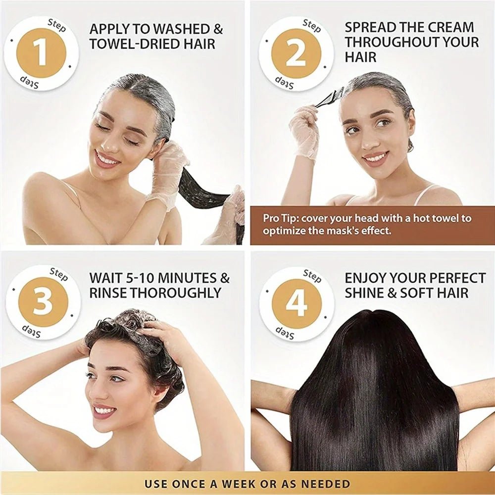 Masque capillaire au collagène & kératine — Hydratation intense, argan, coco & karité - Smiles shop