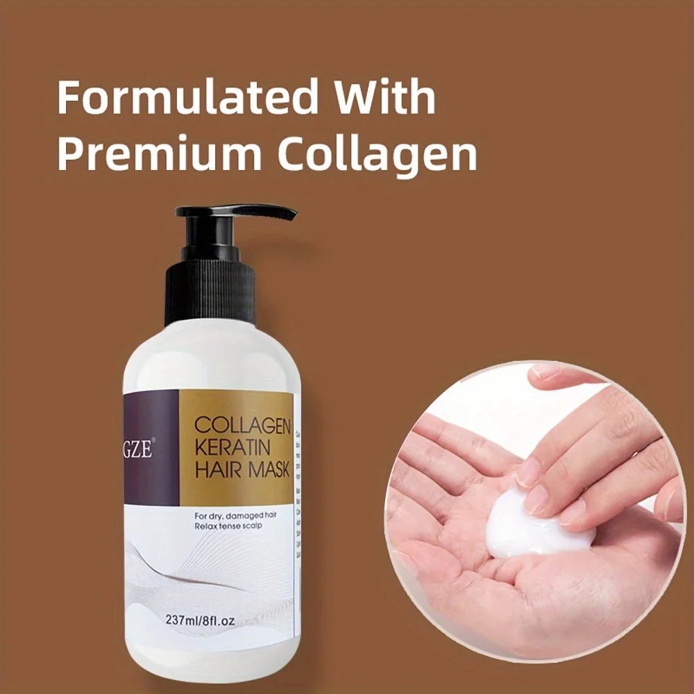 Masque capillaire au collagène & kératine — Hydratation intense, argan, coco & karité - Smiles shop