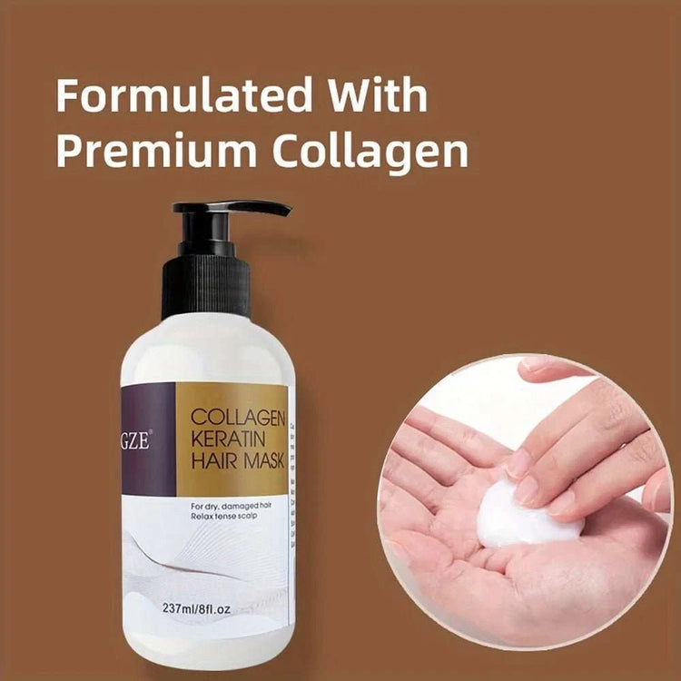 Masque capillaire au collagène & kératine — Hydratation intense, argan, coco & karité - Smiles shop