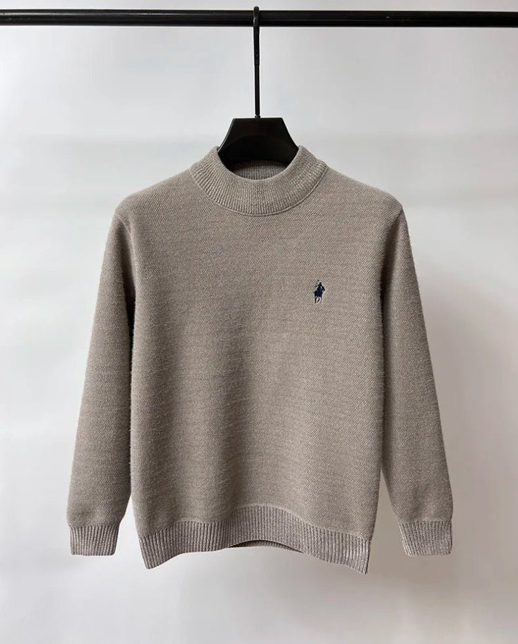 Men's Embroidered Crew Neck Sweater – Thick Warm Knit - Smiles shop