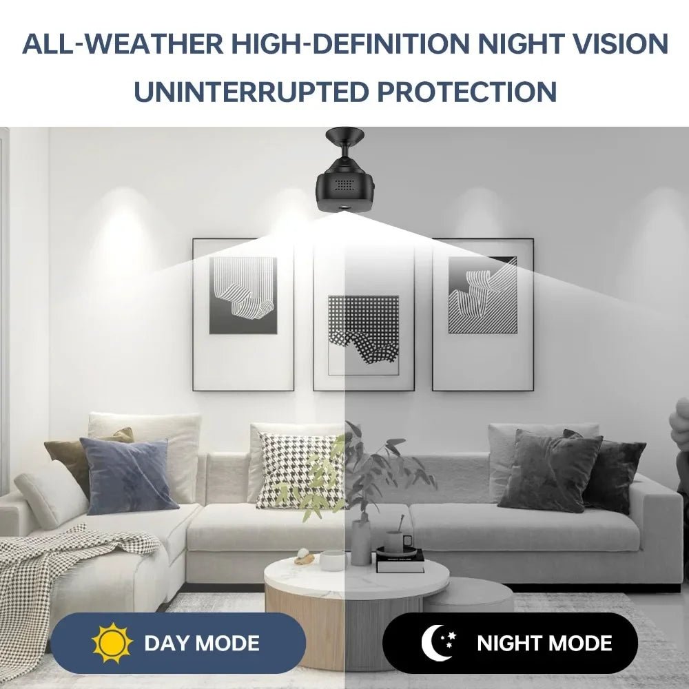 Mini Caméra HD WiFi 360° – Vision Nocturne & Alarme Mouvement - Smiles shop