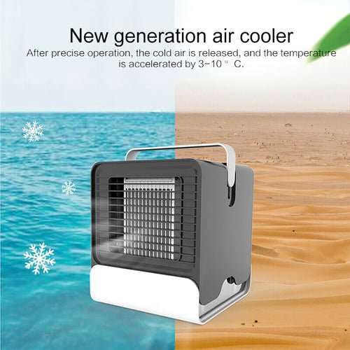 Mini Climatiseur Portable USB 4-en-1 – Ions Négatifs, Humidificateur, Veilleuse, Réservoir 150ml - Smiles shop