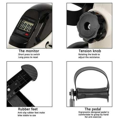 Mini Vélo d'Exercice Portable Mains & Pieds – Écran LCD, Léger 3,8kg, Maison & Bureau - Smiles shop