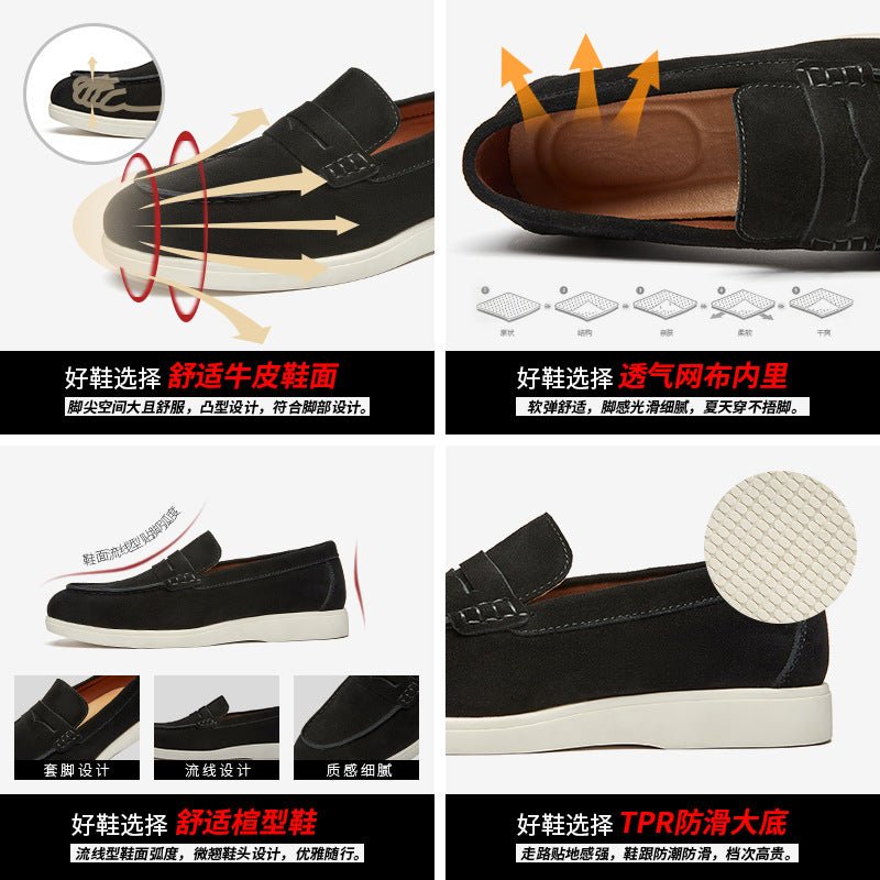 Mocassin Daim Homme Style Britannique – Slip-On Confort & Élégance - Smiles shop