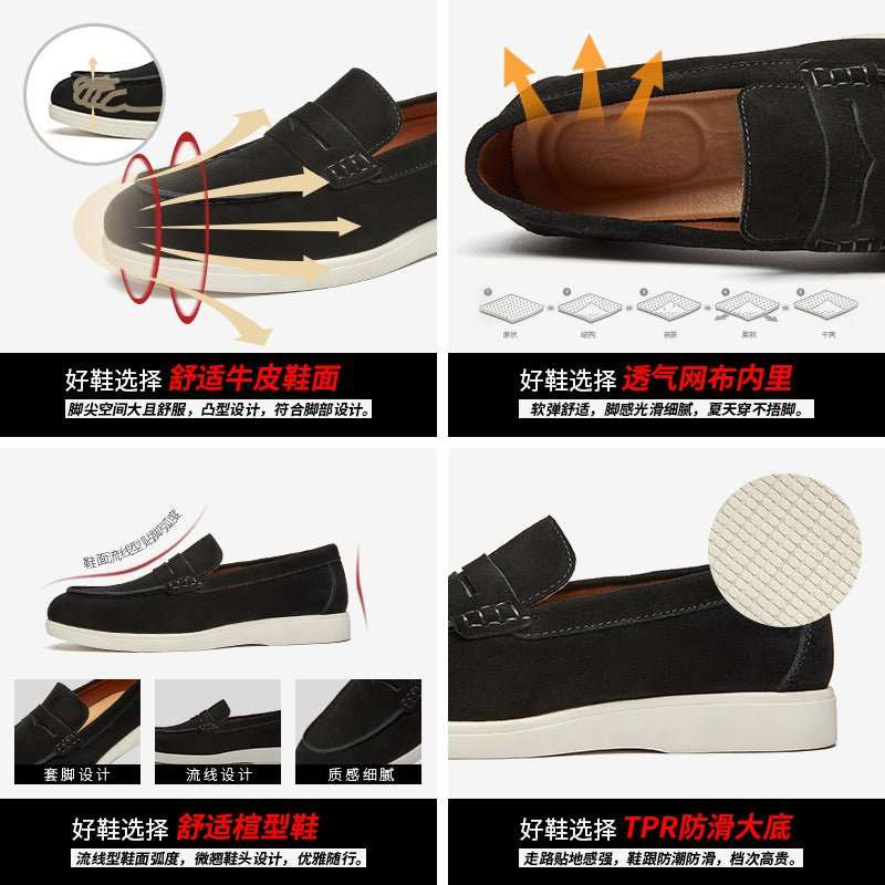 Mocassin Daim Homme Style Britannique – Slip-On Confort & Élégance - Smiles shop