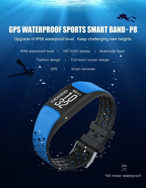 Montre Fitness Connectée Multi-Sports – GPS, IP67 Étanche, Cardio, Tension & Suivi Sommeil - Smiles shop