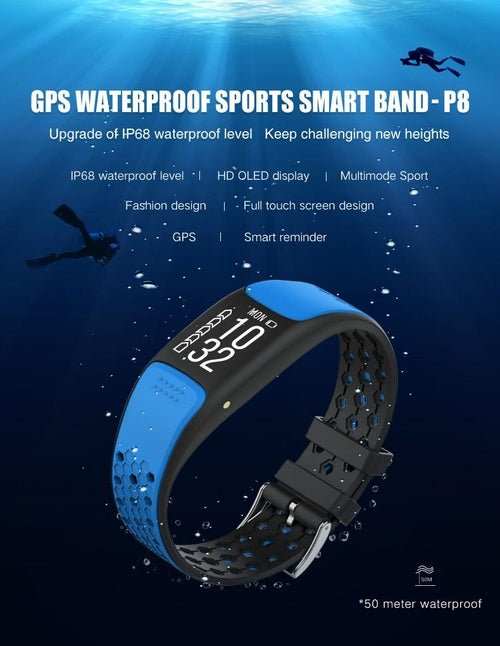Montre Fitness Connectée Multi-Sports – GPS, IP67 Étanche, Cardio, Tension & Suivi Sommeil - Smiles shop