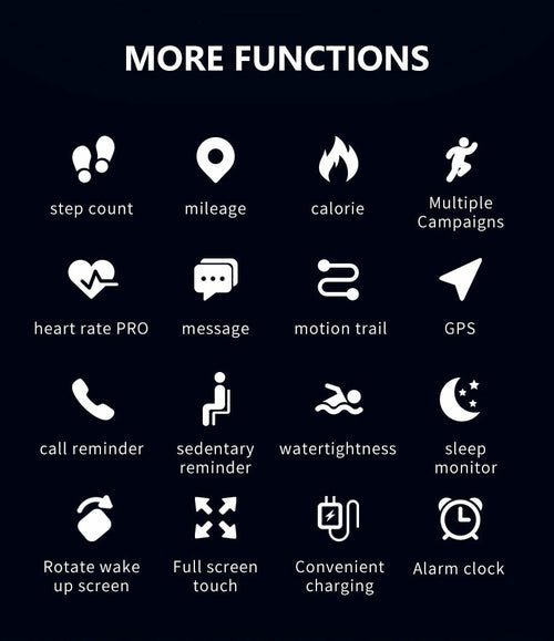 Montre Fitness Connectée Multi-Sports – GPS, IP67 Étanche, Cardio, Tension & Suivi Sommeil - Smiles shop