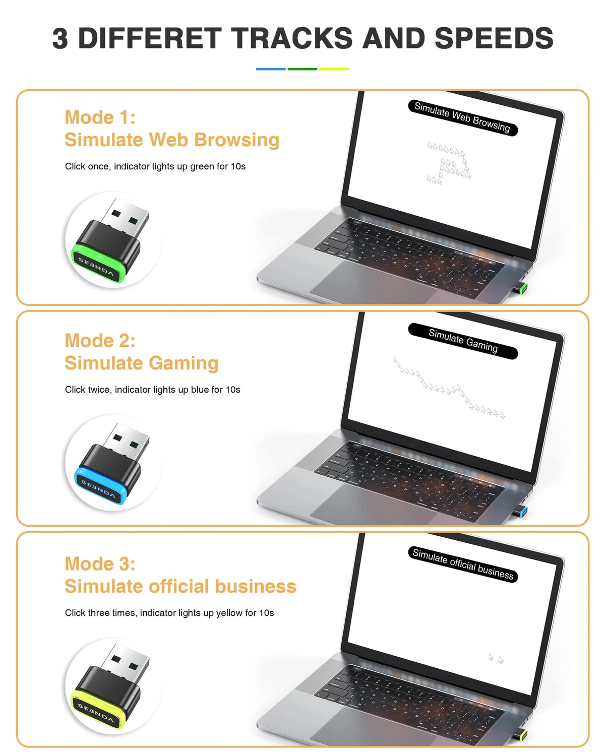 Mouse Jiggler USB Indétectable Seenda DK16 – Garde ton PC Actif, Plug & Play - Smiles shop