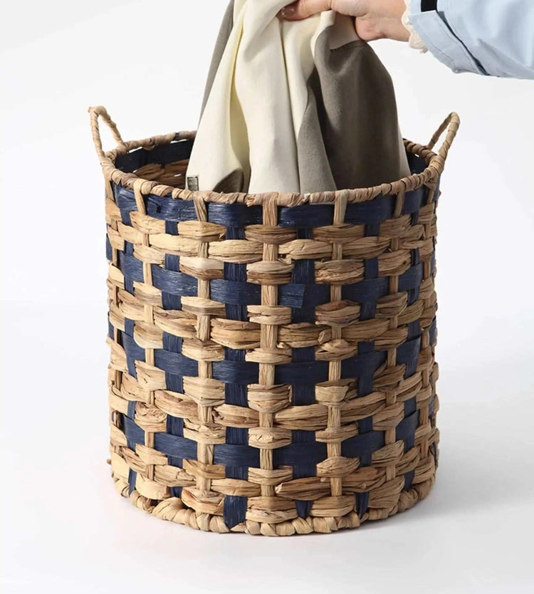 Panier Rangement Osier Tressé Grande Capacité – Bac à Linge Salle de Bain - Smiles shop