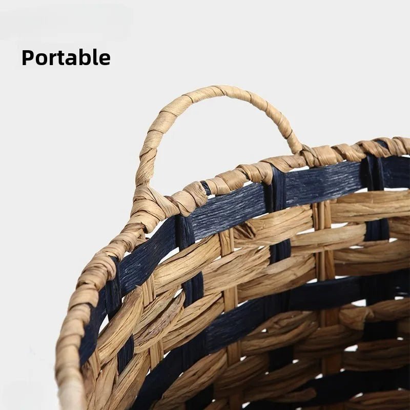 Panier Rangement Osier Tressé Grande Capacité – Bac à Linge Salle de Bain - Smiles shop