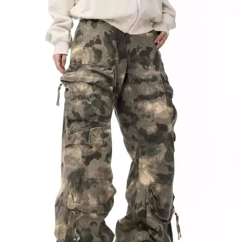 Pantalon Cargo Camo Homme – Style Américain Multi-Poches - Smiles shop
