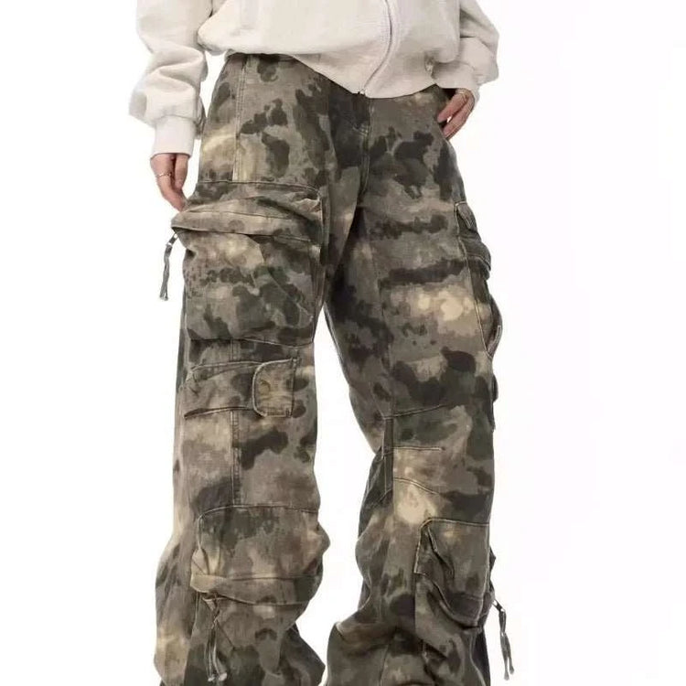 Pantalon Cargo Camo Homme – Style Américain Multi-Poches - Smiles shop