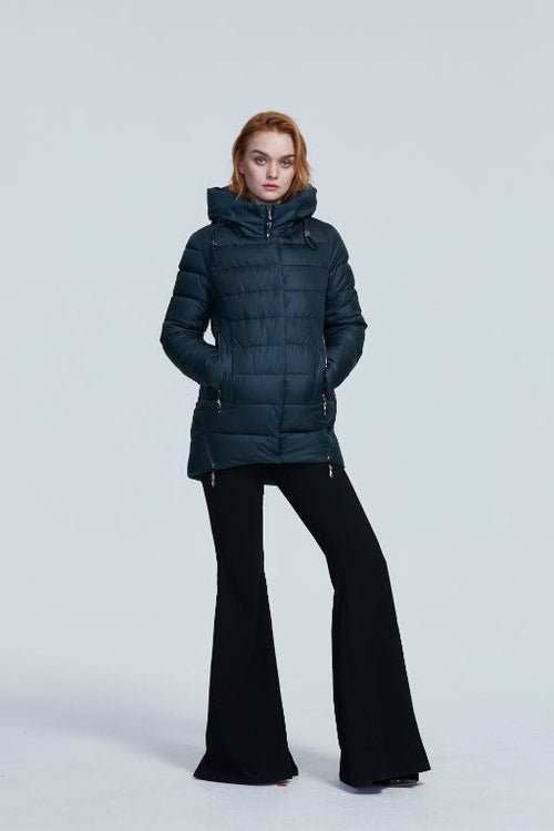 Parka Femme Capuche Rembourrée Coton – Zip, Coupe Large & Chaud Hiver Casual - Smiles shop