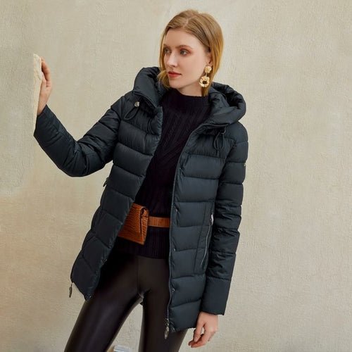 Parka Femme Capuche Rembourrée Coton – Zip, Coupe Large & Chaud Hiver Casual - Smiles shop