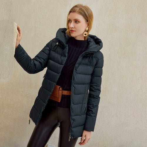 Parka Femme Capuche Rembourrée Coton – Zip, Coupe Large & Chaud Hiver Casual - Smiles shop