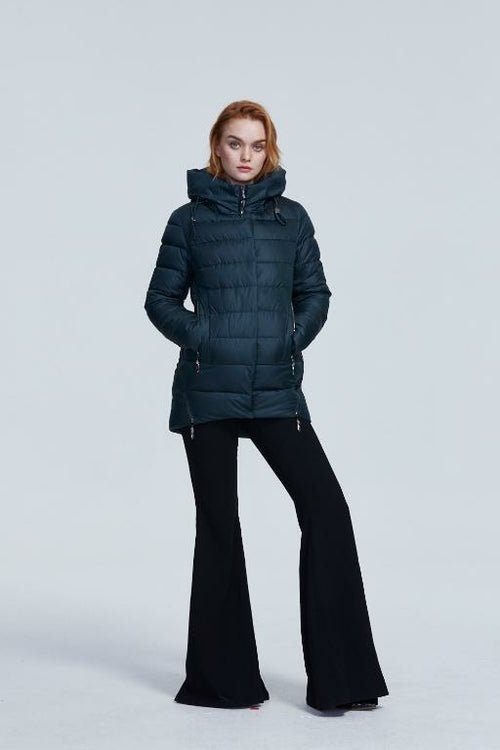 Parka Femme Capuche Rembourrée Coton – Zip, Coupe Large & Chaud Hiver Casual - Smiles shop