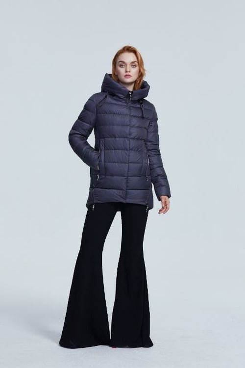 Parka Femme Capuche Rembourrée Coton – Zip, Coupe Large & Chaud Hiver Casual - Smiles shop