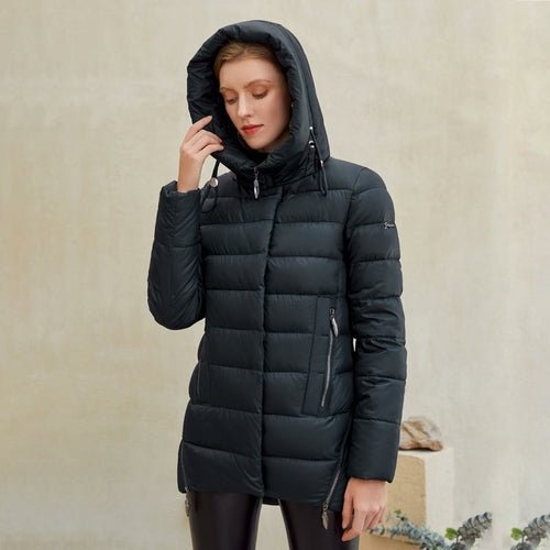 Parka Femme Capuche Rembourrée Coton – Zip, Coupe Large & Chaud Hiver Casual - Smiles shop