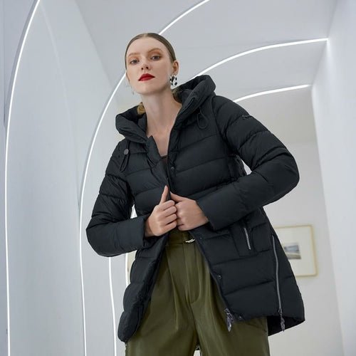 Parka Femme Capuche Rembourrée Coton – Zip, Coupe Large & Chaud Hiver Casual - Smiles shop